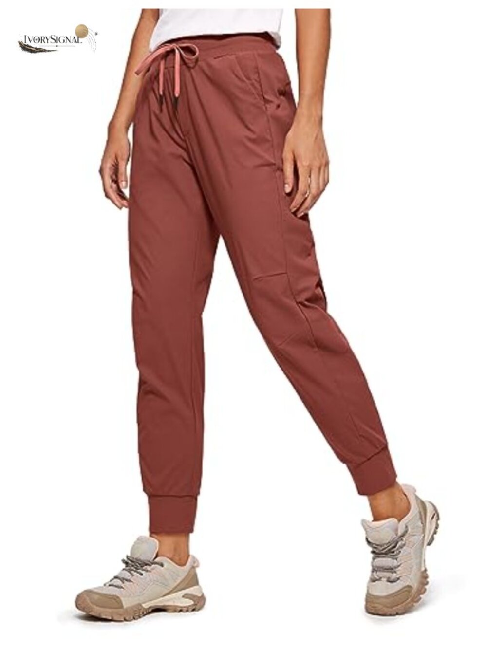 Lightweight Ripstop High Rise Joggers with Pockets 27.5 Inseam